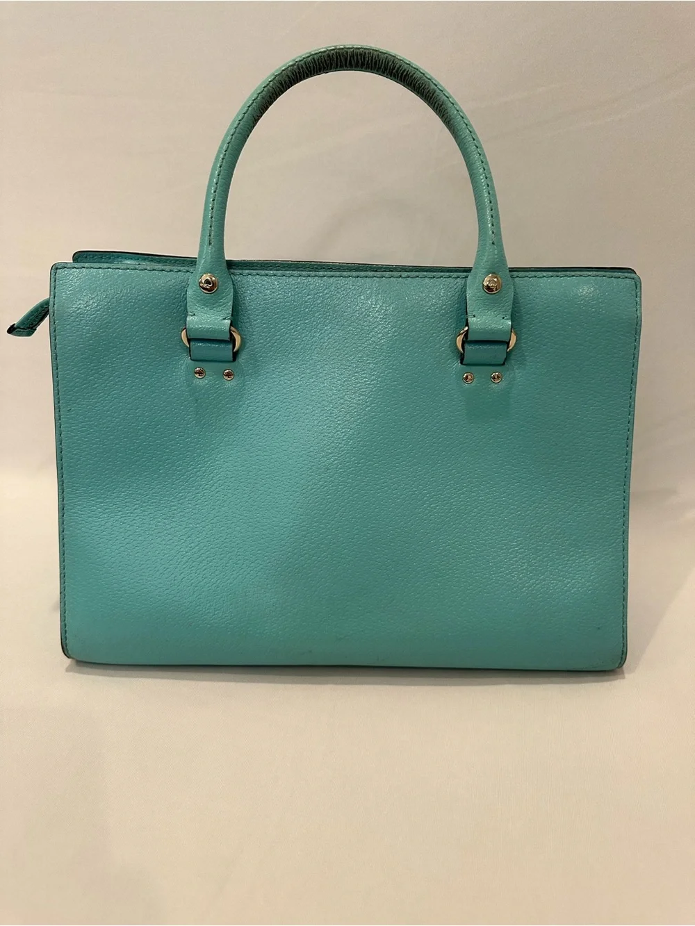kate spade Turquoise Leather Satchel with Gold Hardware - Picture 2 of 6
